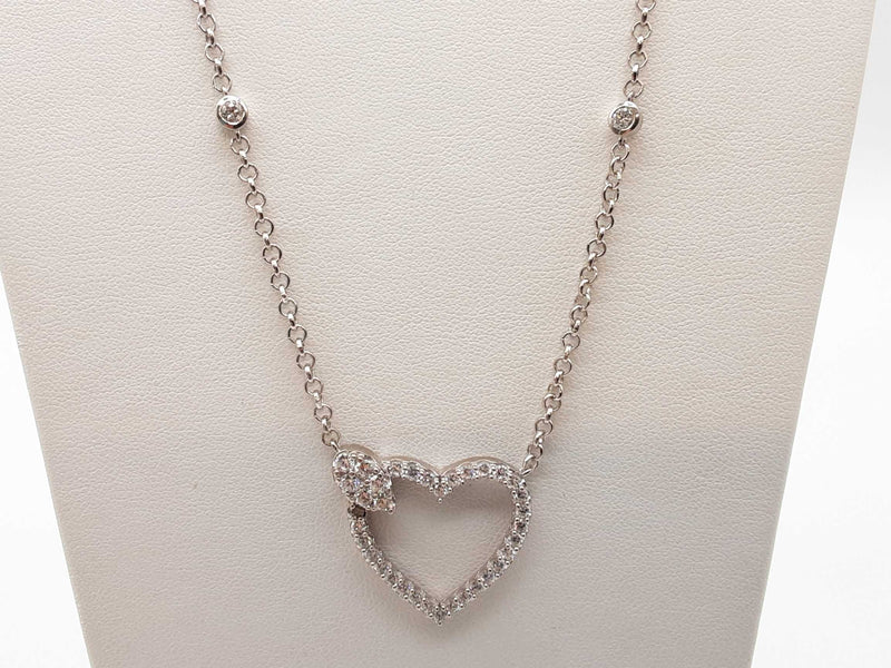 1.30 Ctw Lab Grown Diamonds 0.925 Silver 7.7g Heart Pendant Chain 19 In Do0325lprde