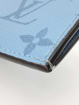 Louis Vuitton Taigarama Coin & Card Holder In Denim Blue Monogram Coated Canvas & Taiga Leather Fw0826oxzdu