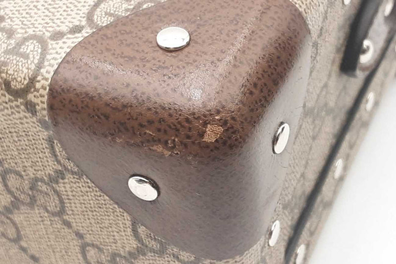 Gucci Supreme Monogram Globe-trotter Bamboo Top Handle Vanity Case Aa0325loxzsa