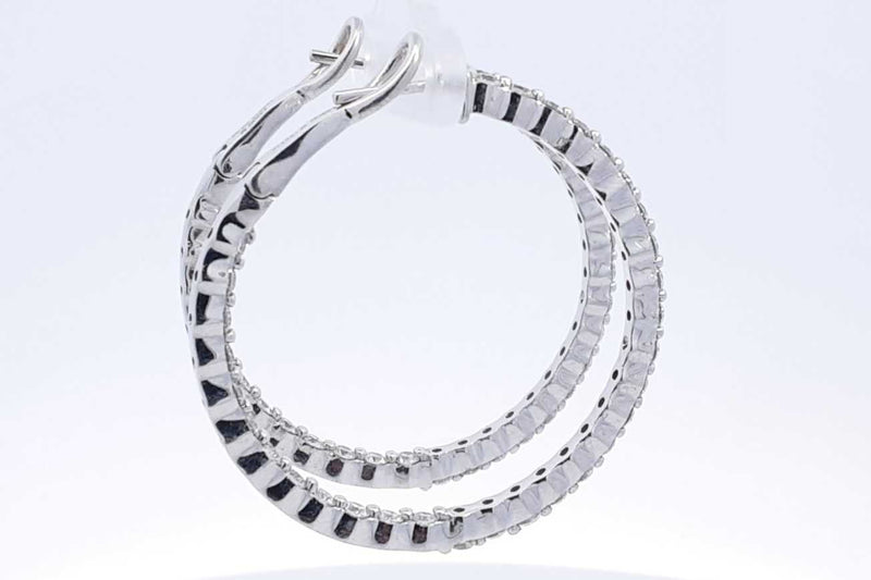 Approx. 2.48ctw Diamond Hoop Earrings In 14k White Gold 11.2 Grams Eb1124lxxzsa