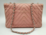 Chanel Flapbag Light Pink Leather Studded Chevron Shoulder Bag Do0924ooxzde