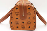 Mcm Visetos Cognac Small Boston Bag Eb0925oxzdu