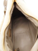 Prada Shearling Ecru Shoulder Bag Eb0526loxzde