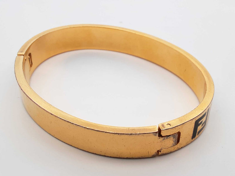 Fendi Ff Forever Fendi Gold-tone Bangle Bracelet 33.7 Grams Fw0125lrzdu