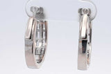 1.12cttw Lab Grown Diamond Hoop Earrings In Sterling Silver 6.4 Grams Eb0326sxdu