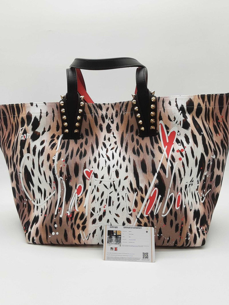 Christian Louboutin Cabata Animal Print Canvas Tote Bag