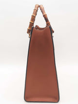 Gucci Diana Gg Raffia Bamboo Top Handle Tote Bag Eb0326sxzsa