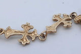 10k Yellow Gold Cross Link Bracelet 5.6 Grams 8 Inch Eb0626orxde
