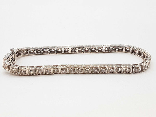 1.35 Cttw Diamonds 14k White Gold 13.7g Tennis Bracelet 6.75 In Do0725cxzde