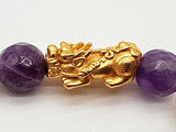 Amethyst White Pearls 23k Yellow Gold Pixiu 14.8g Bracelet 6 In Do0326wxzde