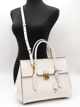 Michael Kors Campbell Medium Satchel In White Leather Fw0326lozdu