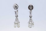 2.7cttw Briolette Diamond Drop Earrings In 14k White Gold 6 Grams Eb0526oxxzde