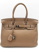 Hermes Birkin 30 Etoupe Gray Togo Palladium Handbag Do0725lprxzde