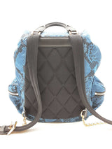 Burberry Blue & Black Pythin Print Nylon Backpack Eb0126wxzde