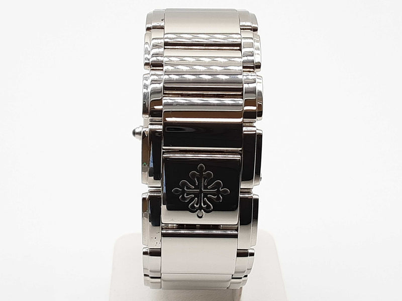 Patek Philippe 25mm Twenty-4 Black Dial Diamond Bezel Steel Quartz Watch Do0525cxzxde