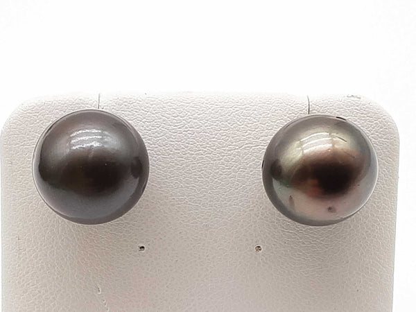 Gray Brown Pearls 14k White Gold 8.5g Stud Earrings Do0325orxde