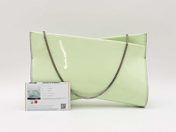 Christian Louboutin Loubitwist Patent Leather Clutch In Studio Green Fw0725lxzdu