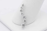 0.42cttw Diamond Graduated Journey Pendant 14k White Gold 1.1 Grams Eb0326llxsa