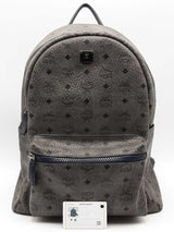 Mcm Stark Visetos Side Studs Backpack In Phantom Gray Aa0925orzsa
