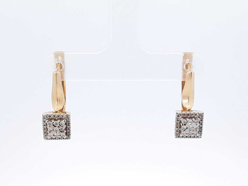 0.18 Cttw Diamond & 14k Yellow Gold Leverback Earrings 4.6 Grams Fw0925ocrdu