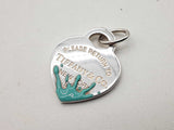 Tiffany & Co. Sterling Silver Heart Teal Splash Pendant Do0224lorde