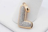 10k Yellow Gold Diamond Letter "L" Pendant 1.5 Grams Eb0926crsa