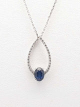 0.50 Cttw Blue Diamond & 14k White Gold Necklace 3.4 Grams 16 Inches Fw0325lxidu