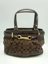 Coach Hampton Signature Carryall Brown Jacquard Satchel Fw1124lrsa