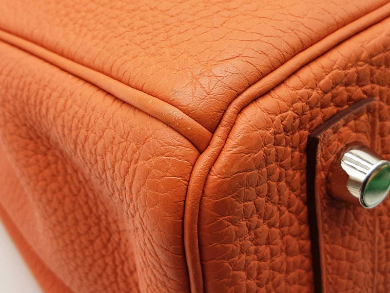 Hermes Birkin 30 Orange Clemence Palladium Hardware Handbag Do0825llxzxde