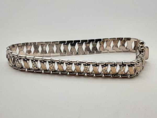 14k White Gold 10.9g Link Bracelet 7 In Do0824wrxde