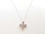 18k White Gold 2.9g Diamond Flower Necklace 16 Inch Lhexzde 144020005544