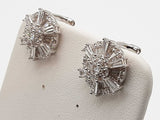 0.88 Cttw Diamonds 18k White Gold 7.8g Clasp Stud Earrings Do1025pxzde