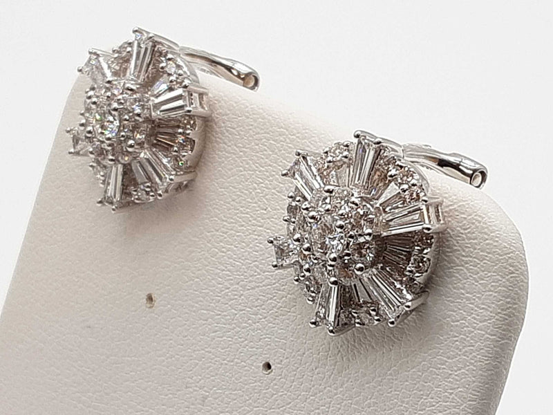 0.88 Cttw Diamonds 18k White Gold 7.8g Clasp Stud Earrings Do1025pxzde