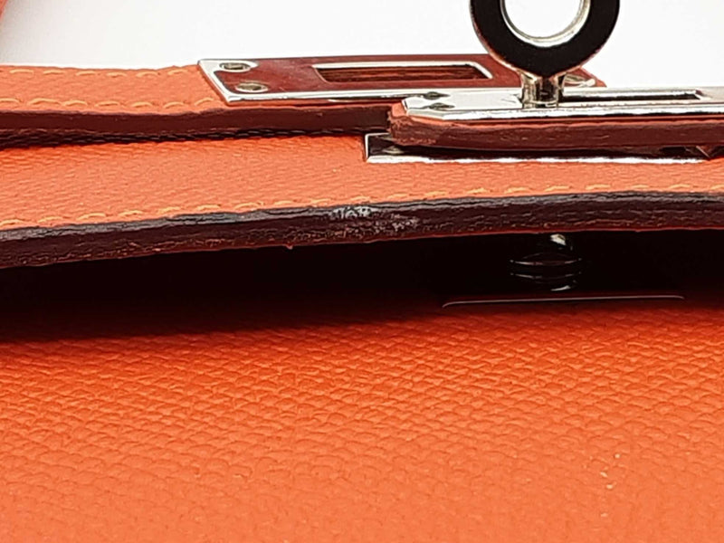 Hermes Kelly 25 Capucine Orange Epsom Palladium Shoulder Bag Do0723oxzxzde