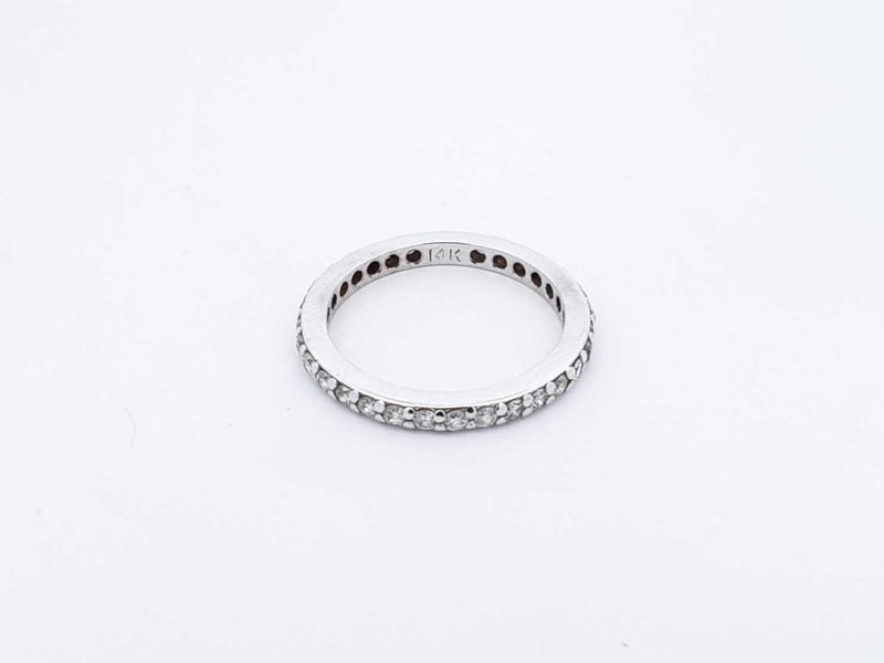 0.64 Cttw Diamond & 14k White Gold Eternity Ring Size 4.75 1.8 Grams Fw0425lordu