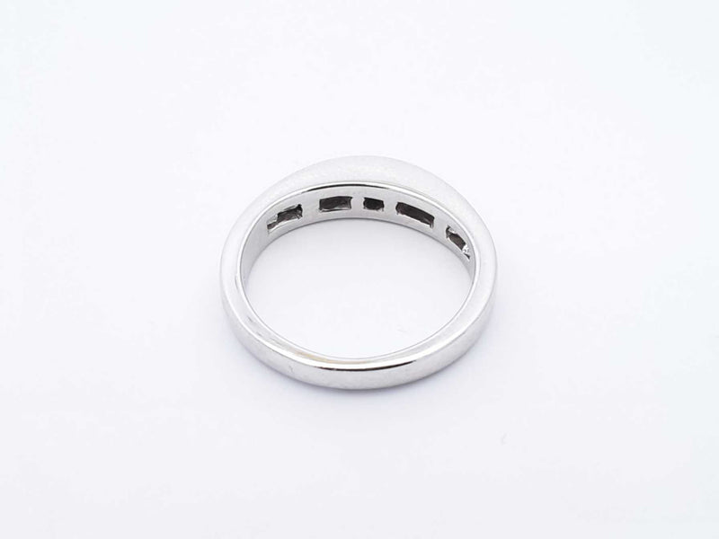 1.0 Ctw Channel-set Diamond & 18k White Gold Ring 4 Grams Size 5 Fw0925osrdu