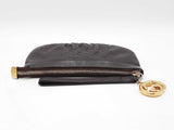 Gucci Britt Wristlet In Dark Brown Guccissima Embossed Leather Fw0826lexdu