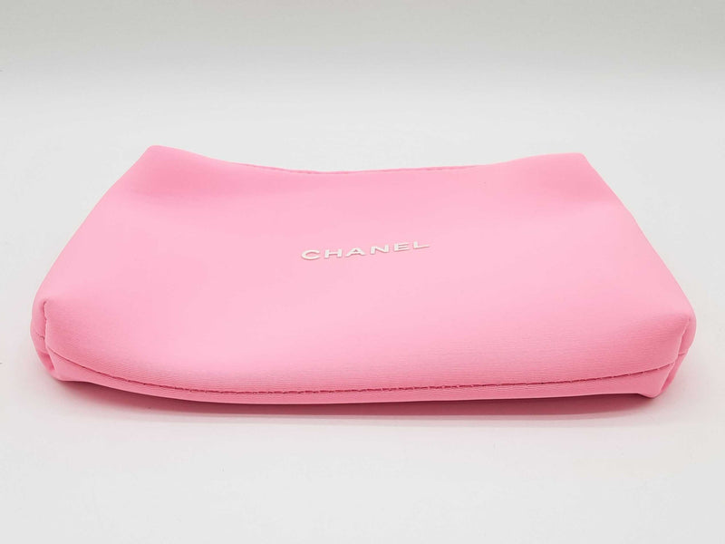 Chanel Vip Neon Pink Neoprene Cosmetic Bag Do0225oxde