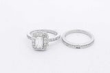 0.55cttw Diamond Wedding Set In 14k White Gold 4.6 Grams Size 4 Eb0826pxzsa