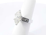 3.07 Ctw Marquise Diamond & 14k Gold Engagement Ring 7.8g Size 5.75 Fw0426pzxzdu
