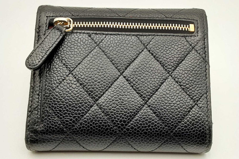 Chanel Quilted Caviar Compact Flap Wallet Eb1024rxzsa