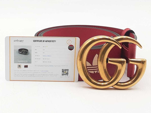 Gucci 406831 Gucci X Adidas Gg Marmont Belt Red Size 34 Aa0925lrzsa