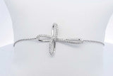 Approx. 0.20ctw Lab Grown Diamond Cross Bracelet 10k White Gold 1.7g Eb1124lpldu