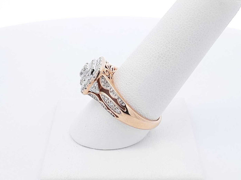Keepsake 0.48 Cttw Diamond & 10k Gold Halo Ring 5.4 Grams Size 8.5 Fw0725orxdu