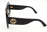 Gucci Gg0102s Black Glitter Square Sunglasses Eb0526lrxde