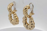 18k Yellow Gold Chunky Twisted Stud Omega Back Earrings 22 Grams Eb0926lorxsa