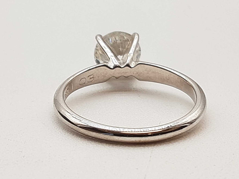 0.90 Carat Diamond 14k White Gold 2.1g Solitaire Ring Size 4.5 Do0425srxde