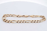 14k Yellow Gold Figaro Link Bracelet 21.1 Grams 8.5 Inch Eb0826loxzsa