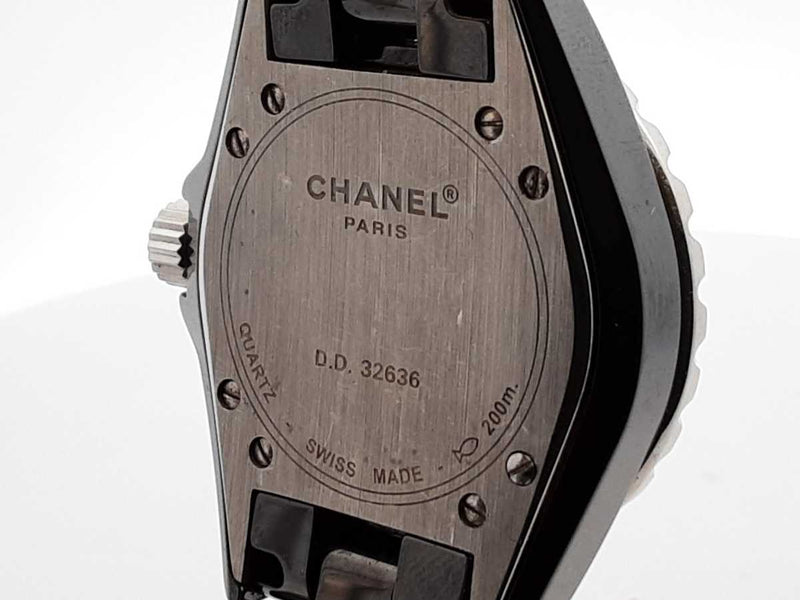 Chanel J12 Quartz 34mm Watch With Ceramic Bezel & Diamonds Eb0824oxxzdu