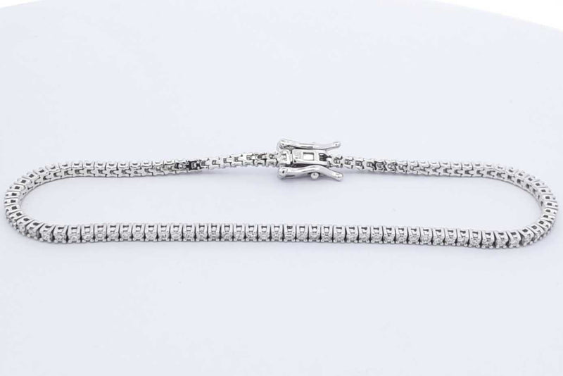 Approx. 1.0ctw Lab Grown Diamond Tennis Bracelet Sterling Silver 5.5g Eb1124llwdu